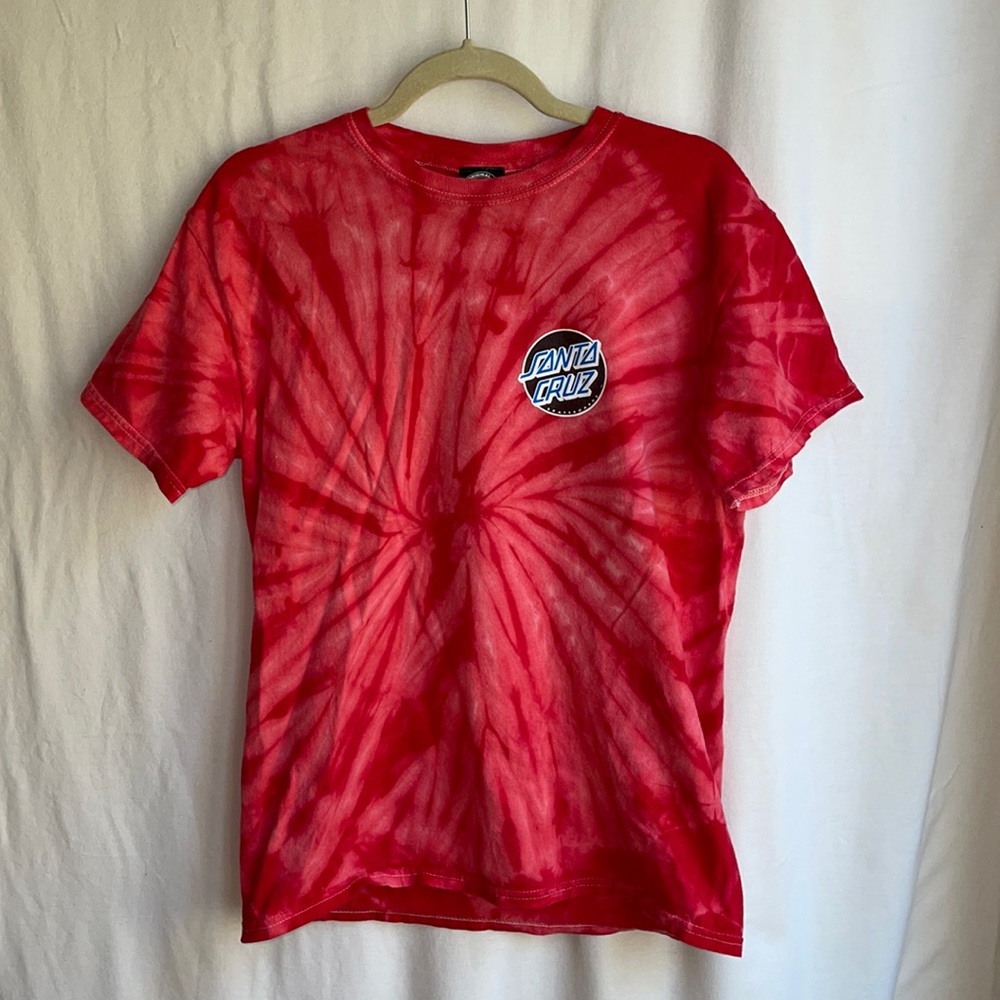 Santa Cruz Skateboards Women's Red Tie-Dye Short Sleeve Tee